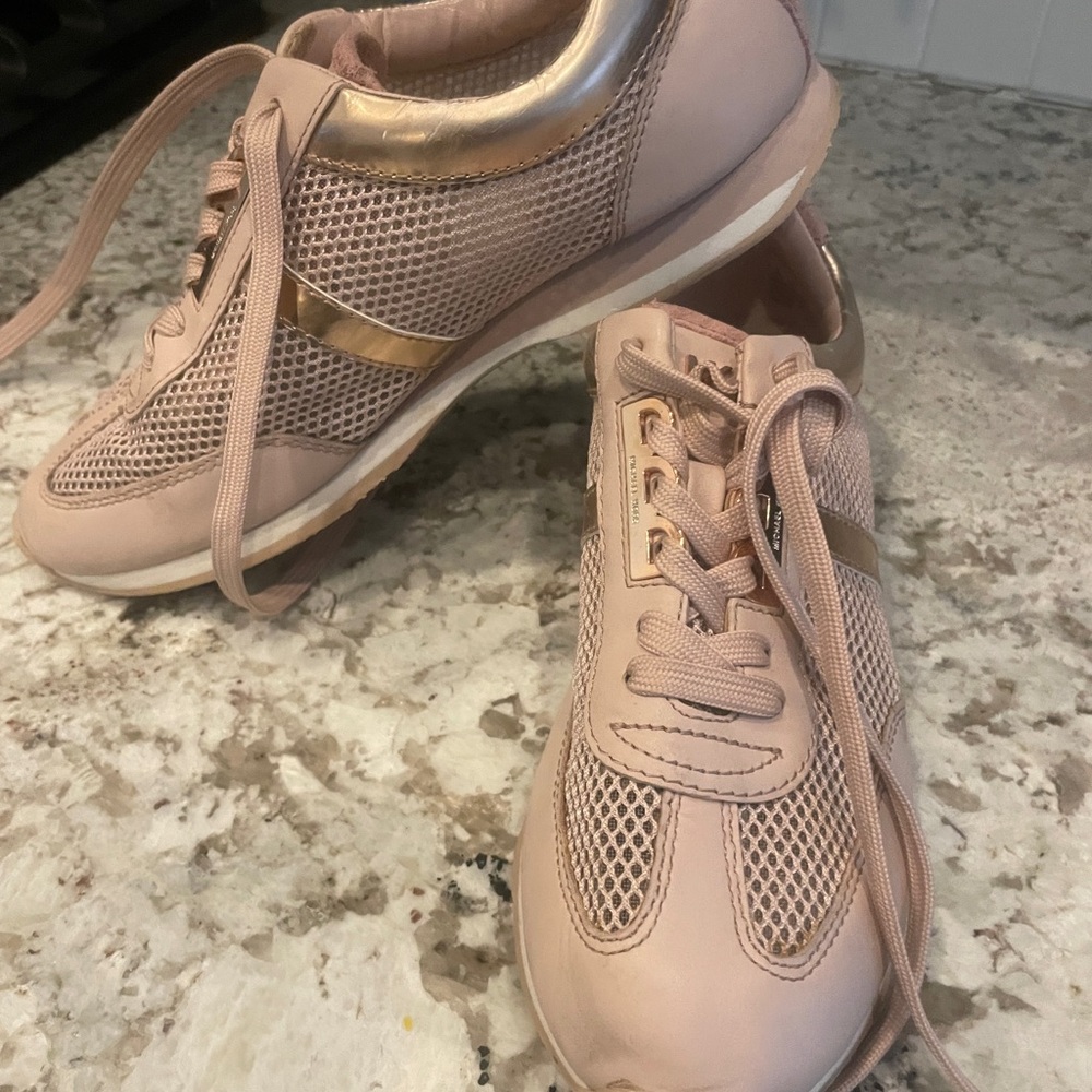 Stylish Pink and Gold Michael Kors Women's Sneakers